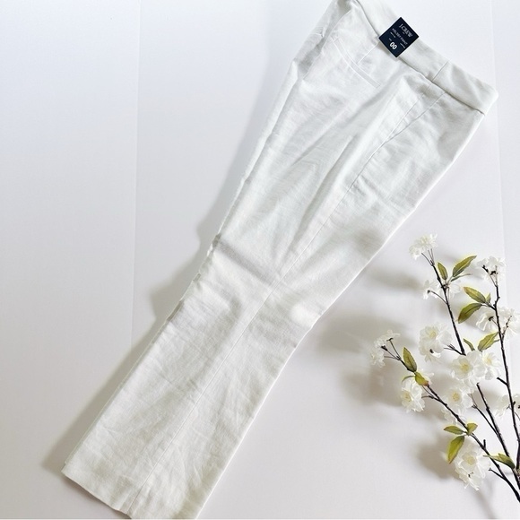 NEW J.Crew Factory Women’s White Linen Kelsey Pants 00 - Picture 4 of 7